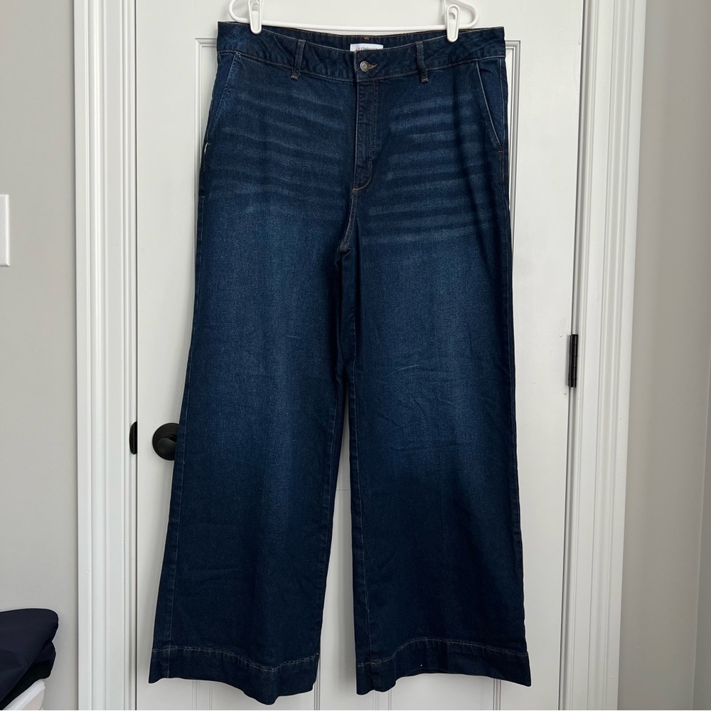 Liz Claiborne Wide Leg Dark Wash Denim Jeans Women’s Size 16